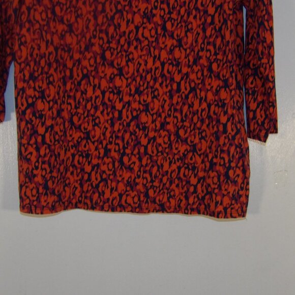 Liz Claiborne Black/Orange Abstract Shoulder Button Top Sz XL - Picture 3 of 5